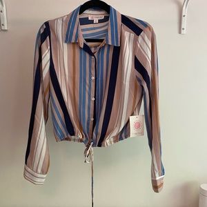 Stripped Semi Cropped shirt